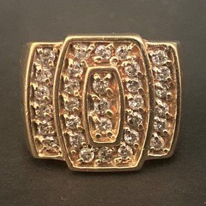 Men's 10K Yellow Gold Diamond Pinky Ring